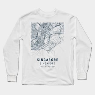 singapore simple map Long Sleeve T-Shirt